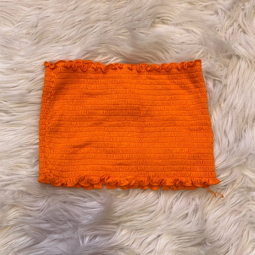 SHEIN Orange Cropped Tube Top